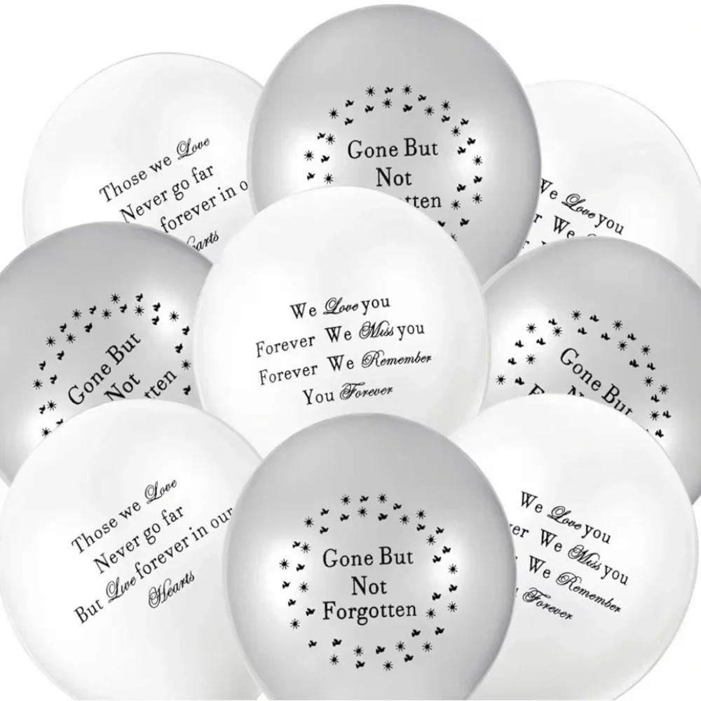 Memorial White Balloons - Gone But Not Forgotten